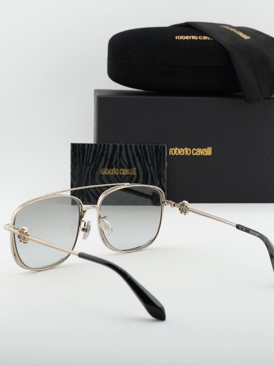 Roberto Cavalli SRC059M 8FFX Aviator Sunglasses - Gold / Grey main image 8